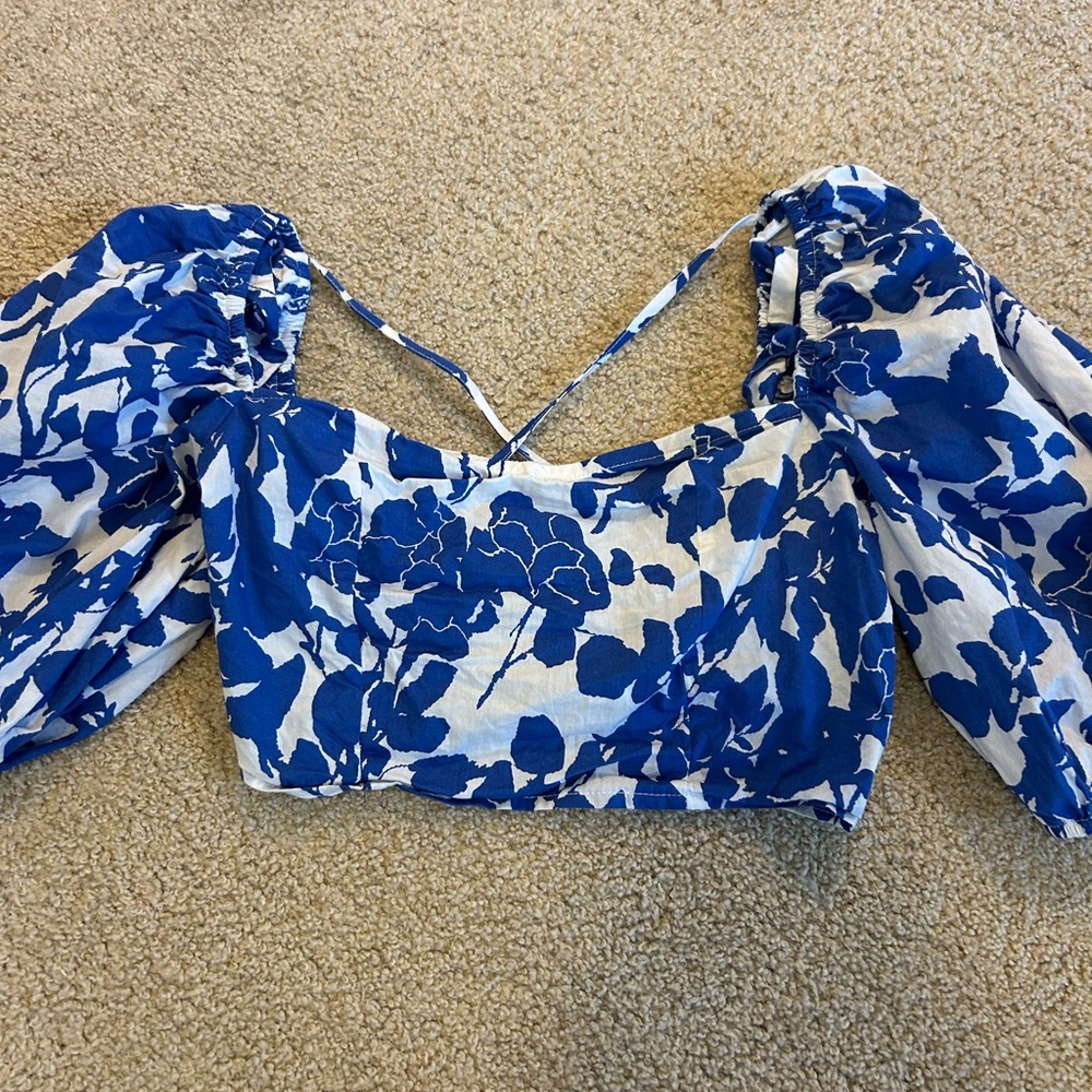 Blue Floral Women's Top